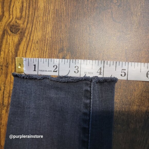 Madewell Jeans 26 Skinny 9" Mid Rise Black Sea Wash Tummy Control Raw Hem - Picture 11 of 12